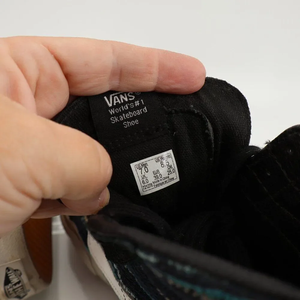 Vans SK8 Knit Lines Suede Hi Top Lace Up Black Skate Sneakers Women's 8.5
